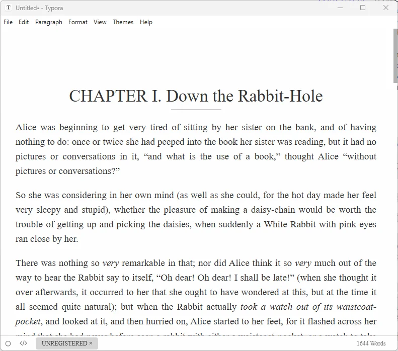 Typora WYSIWYM Markdown editor with live preview
